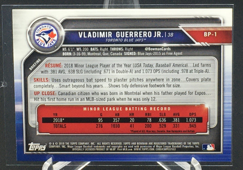 2019 TOPPS BOWMAN - V. GUERRERO -