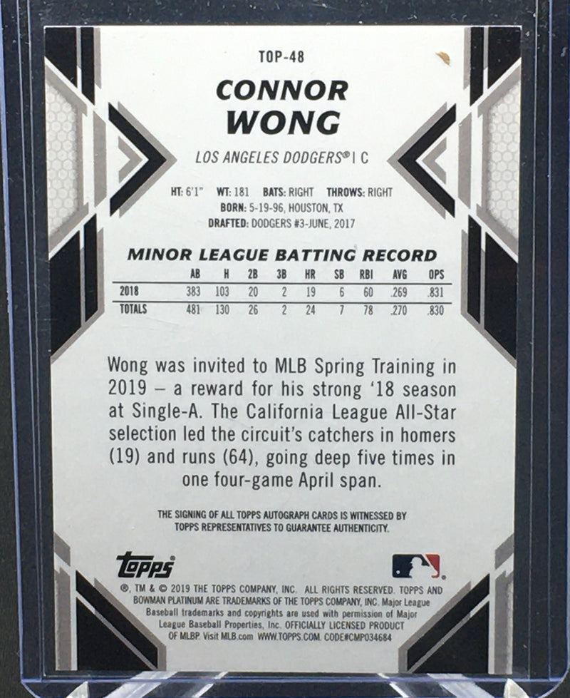2019 TOPPS BOWMAN PLATINUM - C. WONG - #TOP-48 - #'D/50 - AUTOGRAPH - BLUE