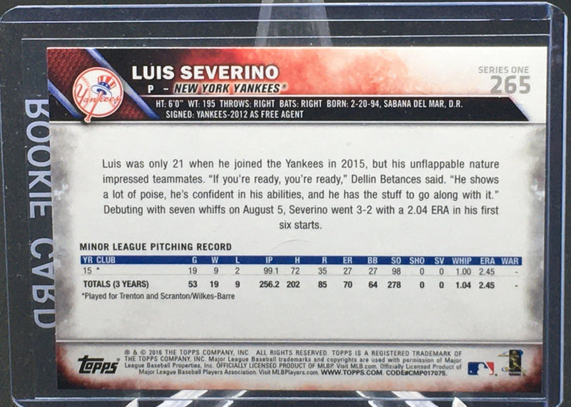 2016 TOPPS SERIES ONE - L. SEVERINO -