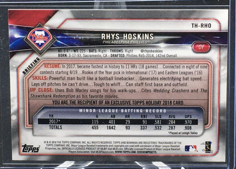 2018 TOPPS BOWMAN - HOLIDAY - R. HOSKINS -