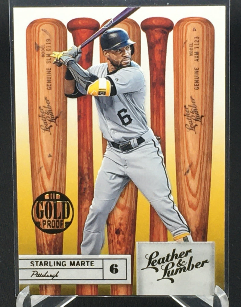 2019 PANINI LEATHER AND LUMBER - EMBOSSED GOLD PROOF - S. MARTE -