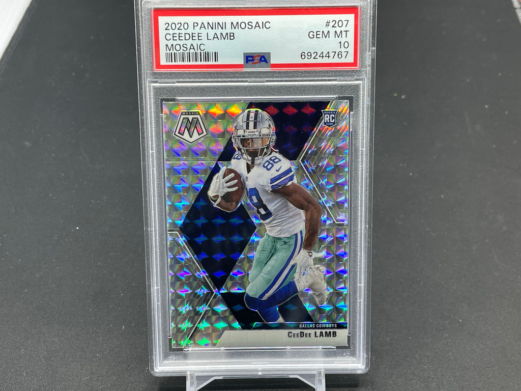 CeeDee Lamb 2020 Panini Mosaic Mosaic Green #207 (PSA 10)