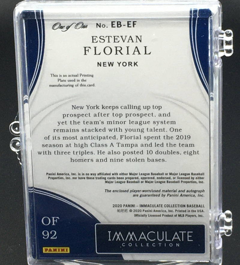 2020 PANINI IMMACULATE COLLECTION - ONE OF ONE - E. FLORIAL -