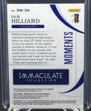 2020 PANINI IMMACULATE - DEBUT MOMENTS - S. HILLIARD - #DM-SH - #'D/25 - AUTOGRAPH - GAME USED MATERIAL