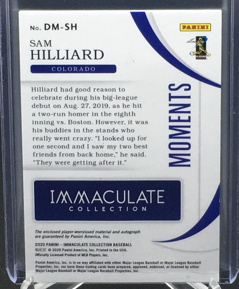 2020 PANINI IMMACULATE - DEBUT MOMENTS - S. HILLIARD - #DM-SH - #'D/25 - AUTOGRAPH - GAME USED MATERIAL