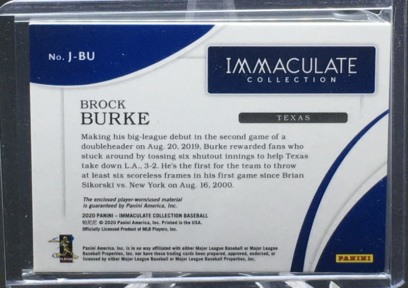 2020 PANINI IMMACULATE -B. BURKE - #J-BU - #'D/49 - JUMBO JERSEY