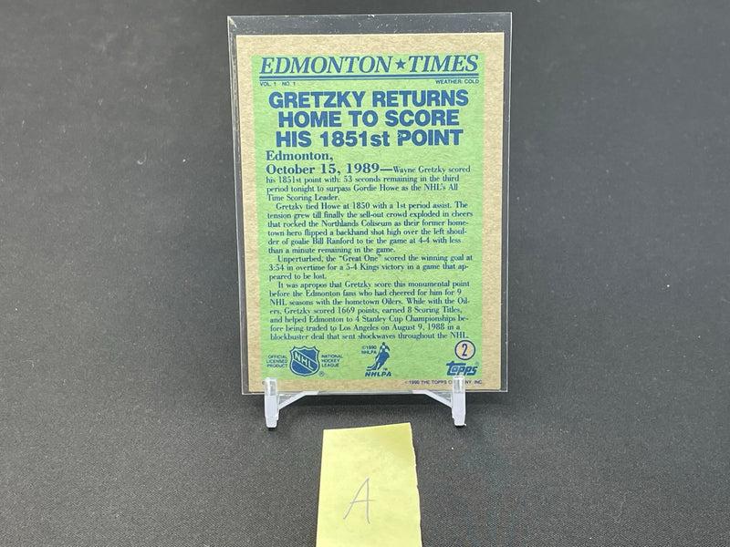1990 TOPPS - EDMONTON TIMES - W. GRETZKY -