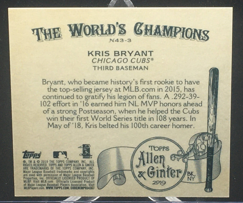 2019 TOPPS ALLEN AND GINTER - BOX TOPPER - K. BRYANT -