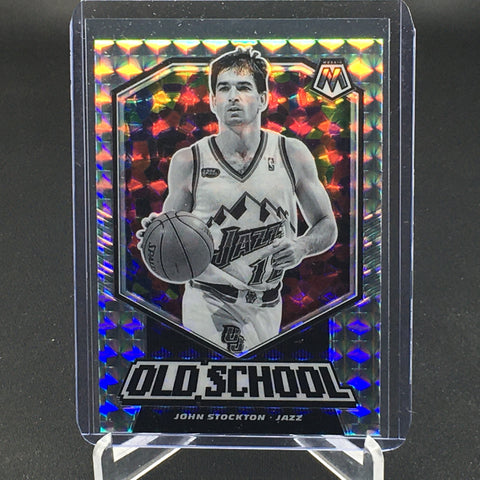 2019 PANINI MOSAIC - SILVER MOSAIC PRIZM - OLD SCHOOL - J. STOCKTON - #5