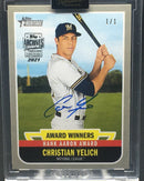 2021 TOPPS ARCHIVES SIGNATURE SERIES  - 2019 TOPPS HERITAGE -  C. YELICH - #AW-10 - #'D/1 - AUTOGRAPH