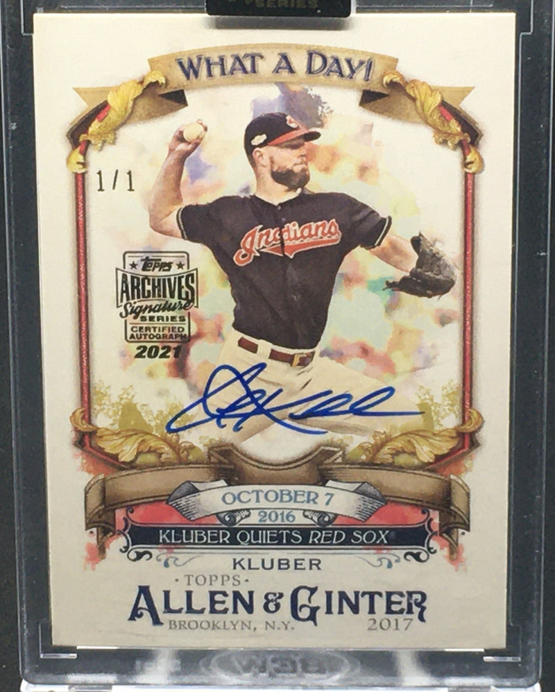 2021 TOPPS ARCHIVES SIGNATURE SERIES - 2017 TOPPS ALLEN AND GINTER - C. KLUBER - #WAD-85 - #'D/1 - AUTOGRAPH