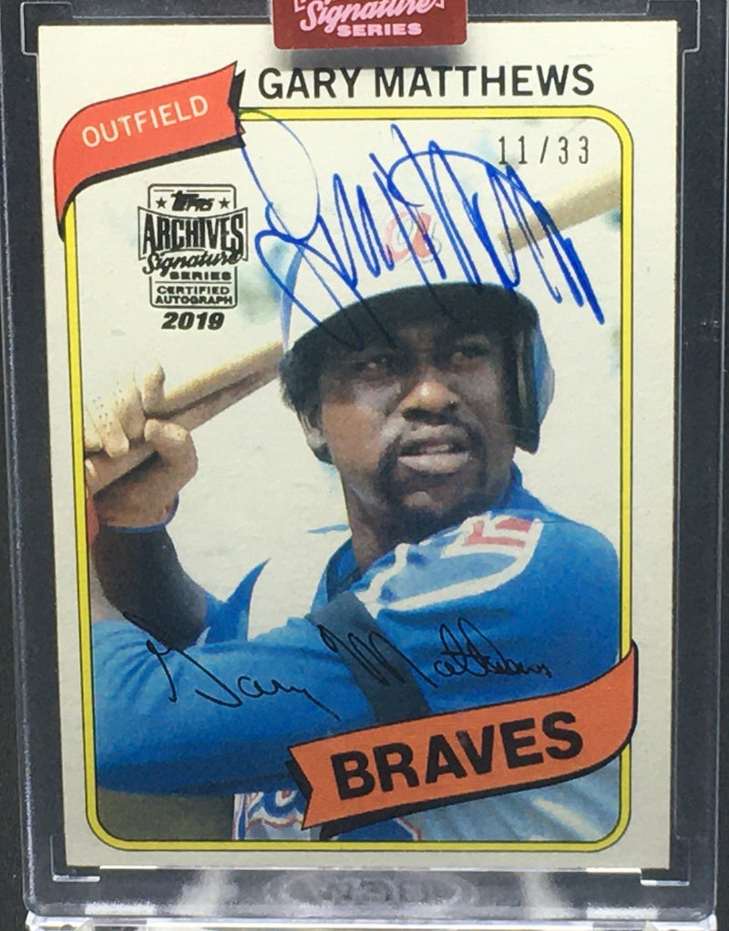 2019 TOPPS ARCHIVES SIGNATURE - 1980 TOPPS CHEWING GUM - G. MATTHEWS - #355 - #'D/33 - AUTOGRAPH