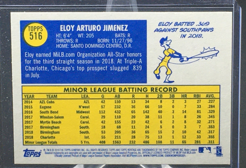 2019 TOPPS HERITAGE - E. JIMENEZ -