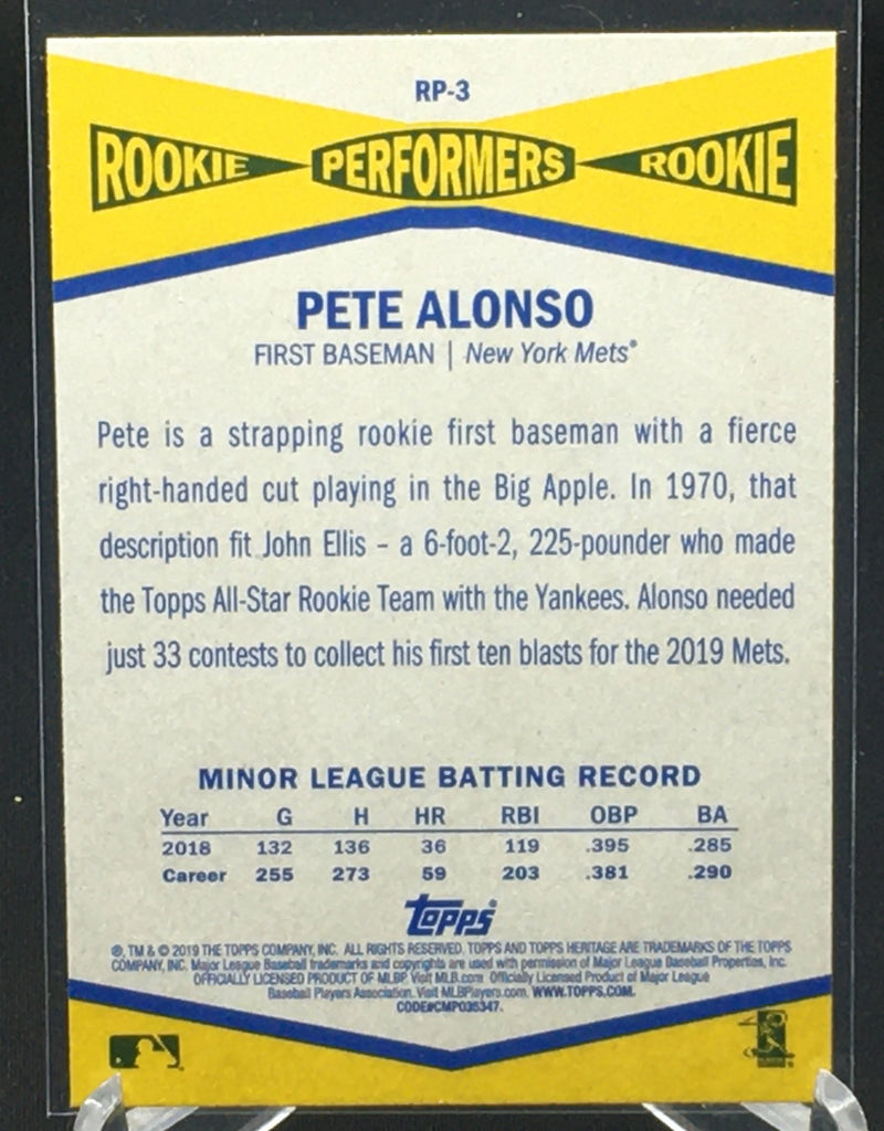 2019 TOPPS HERITAGE - ROOKIE PERFORMERS - P. ALONSO -