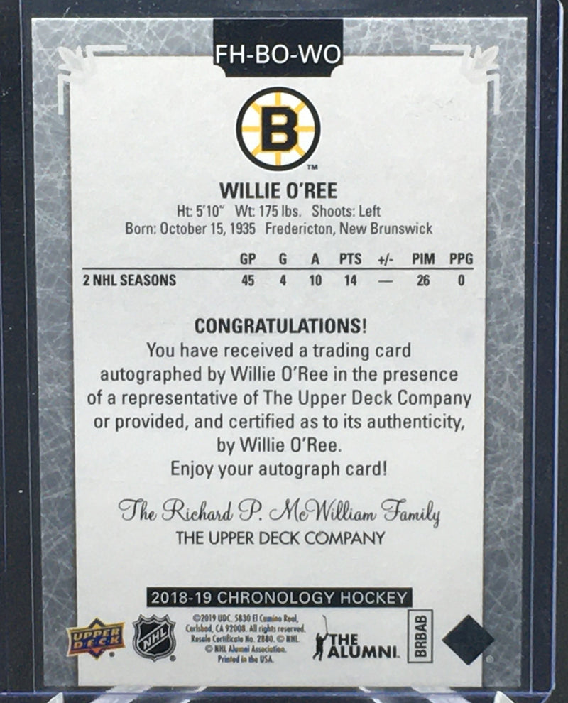 2018 UPPER DECK CHRONOLOGY - W. O'REE -