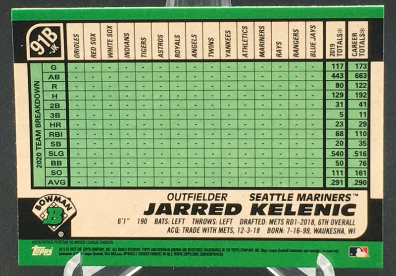 2021 TOPPS BOWMAN CHROME - J. KELINIC - 91B-JK
