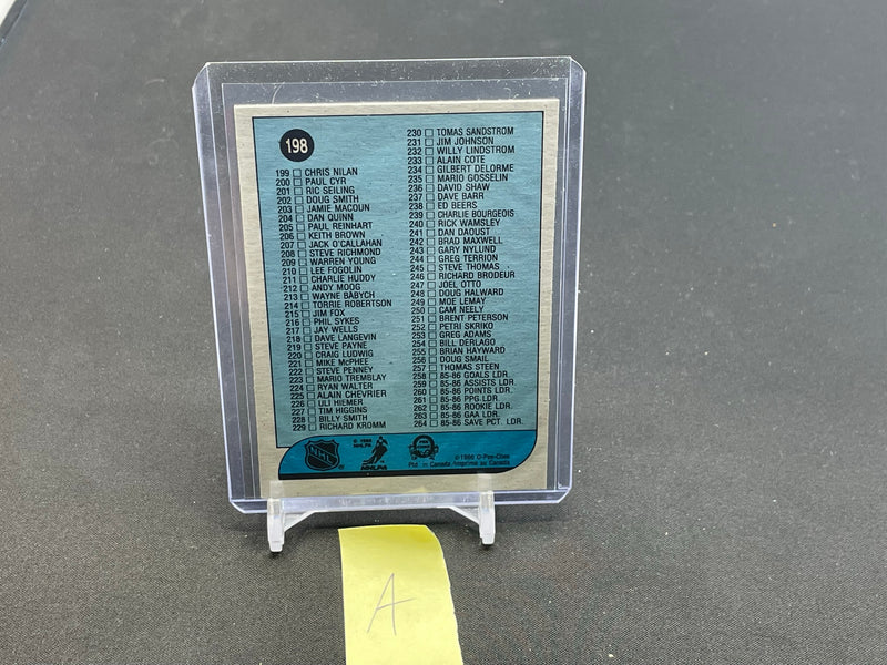 1986 O-PEE-CHEE - CHECKLIST -