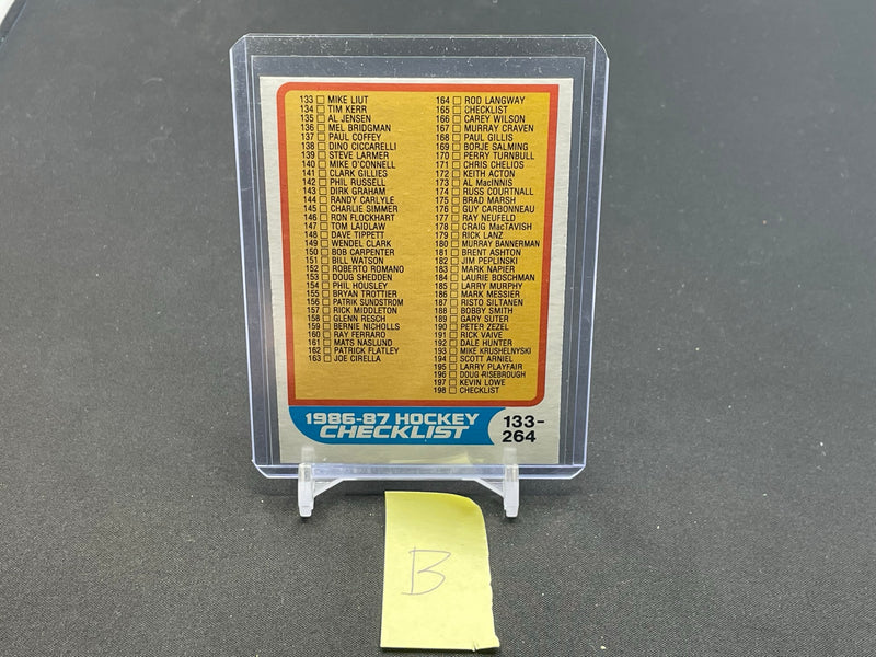 1986 O-PEE-CHEE - CHECKLIST -
