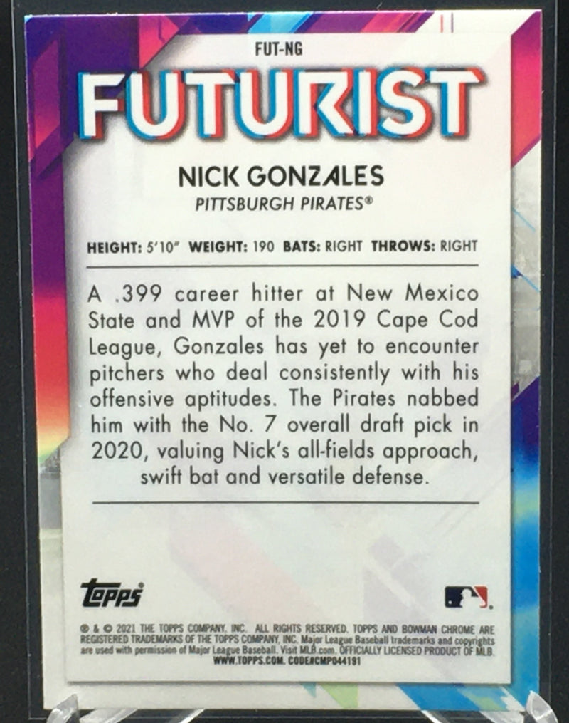 2021 TOPPS BOWMAN CHROME - FUTURIST - N. GONZALES -