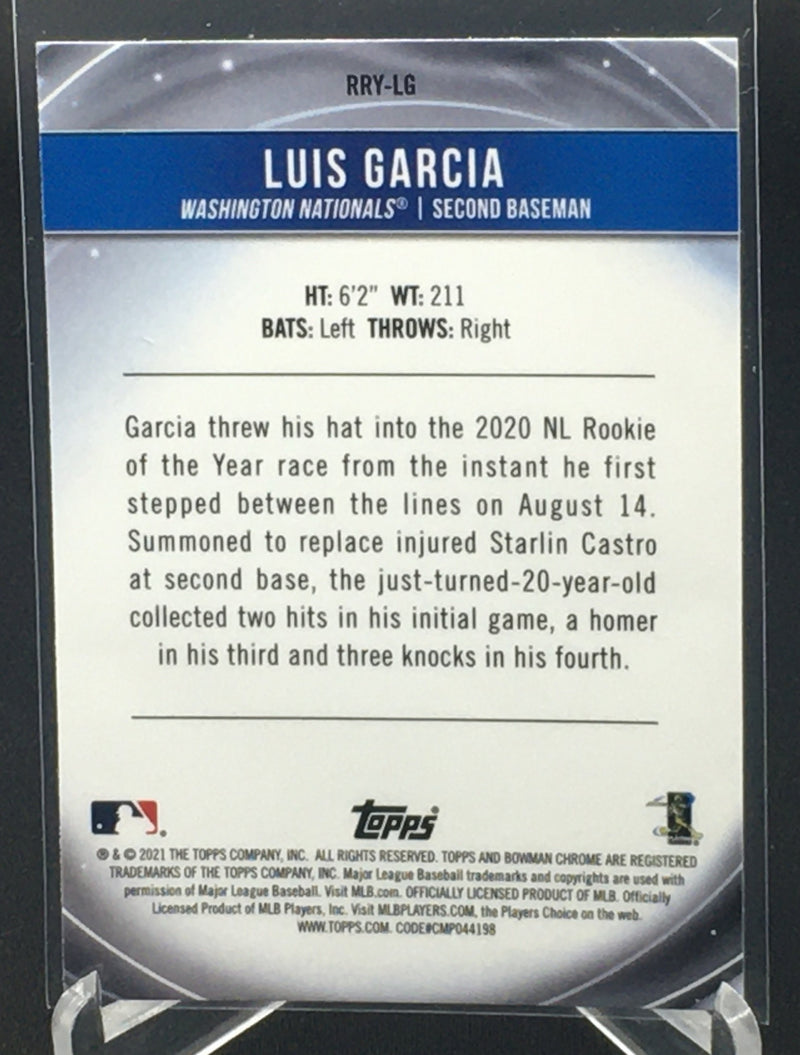 2021 TOPPS BOWMAN CHROME - ROOKIE OF THE YEAR FAVORITES - L. GARCIA -
