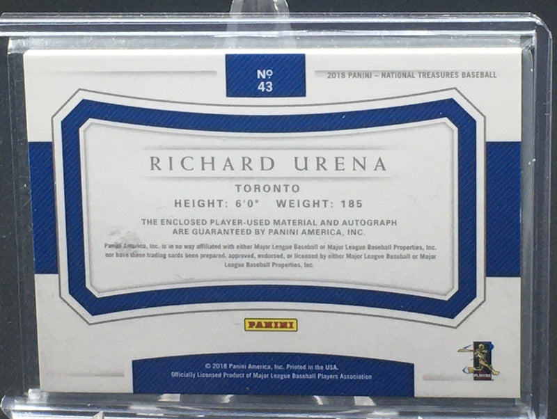 2018 PANINI - NATIONAL TREASURES - R. URENA - #43 - #'D/99 - RPA