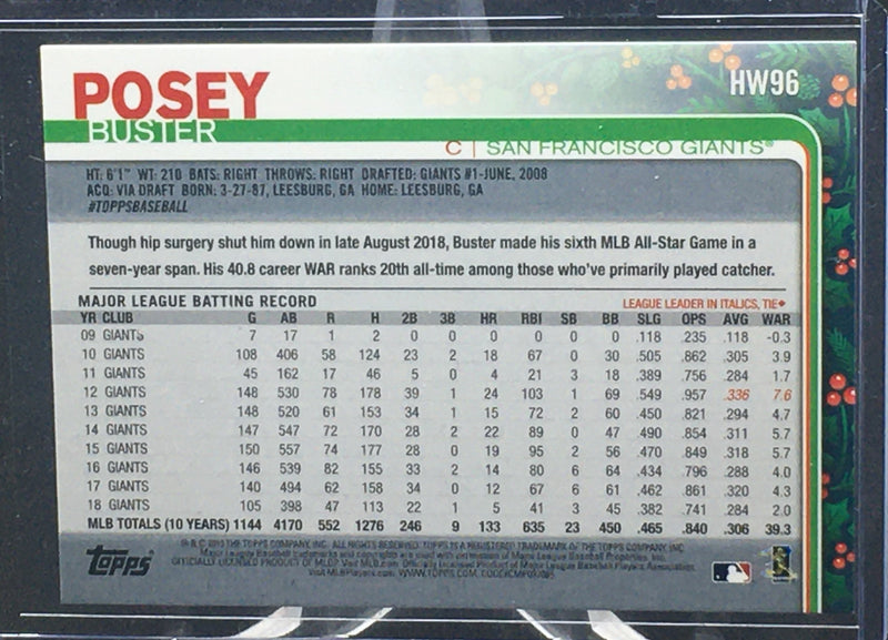 2019 TOPPS HOLIDAY - B. POSEY -