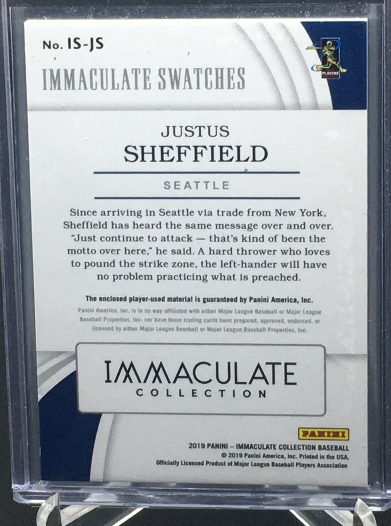 2019 PANINI IMMACUALTE COLLECTION - J. SHEFFIELD - #IS-JS - #'D/25 - JERSEY