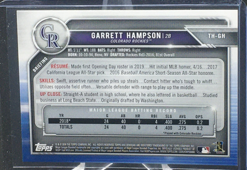2019 TOPPS BOWMAN - HOLIDAY - G. HAMPSON -