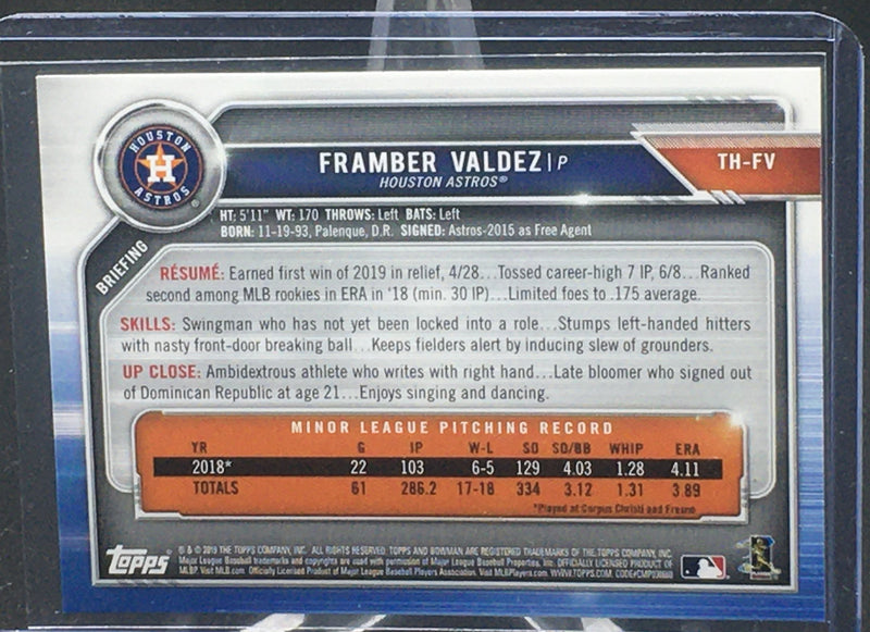 2019 TOPPS BOWMAN - HOLIDAY - F. VALDEZ -