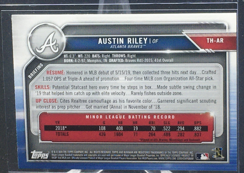 2019 TOPPS BOWMAN - HOLIDAY - A. RILEY -