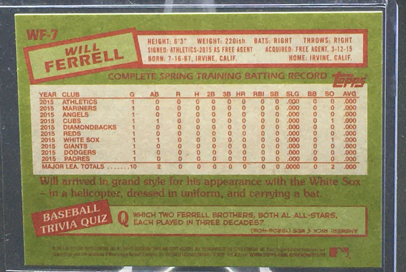2015 TOPPS ARCHIVES - W. FERRELL -