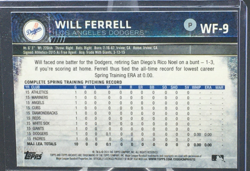 2015 TOPPS ARCHIVES - W. FERRELL -
