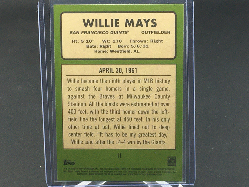 2020 TOPPS HERITAGE - CANDLESTICK PARK 1961 - W. MAYS -