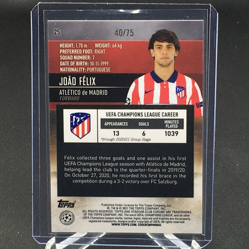 2021 TOPPS STADIUM CLUB CHROME - GREEN - J. FELIX - #25 - #'D/75
