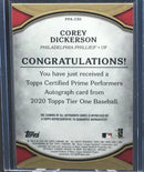 2020 TOPPS TIER ONE - PRIME PERFORMERS - C. DICKERSON - #PPA-CD1 - #'D/25 - AUTOGRAPH