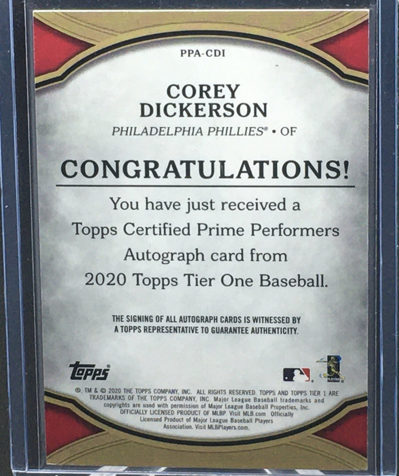 2020 TOPPS TIER ONE - PRIME PERFORMERS - C. DICKERSON - #PPA-CD1 - #'D/25 - AUTOGRAPH