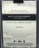 2019 TOPPS LUMINARIES - HIT KINGS - P. GOLDSCHMIDT - #HK-PG - #'D/15 - AUTOGRAPH