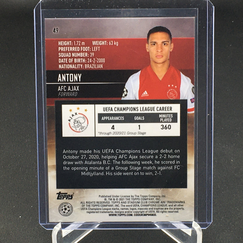 2021 TOPPS STADIUM CLUB CHROME - ANTONY -