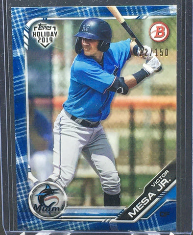 2019 TOPPS BOWMAN - HOLIDAY - V. MESA JR. - #TH-VMJ - #'D/150 - BLUE FESTIVE - RC
