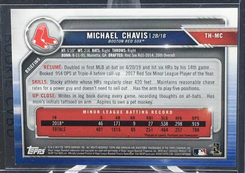 2019 TOPPS BOWMAN - HOLIDAY - M. CHAVIS - #TH-MC - #'D/99 - AUTOGRAPH - RC
