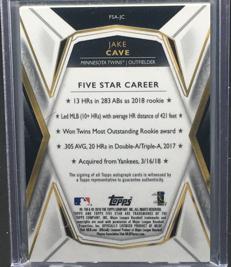 2019 TOPPS FIVE STAR - J. CAVE -