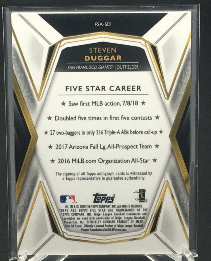 2019 TOPPS FIVE STAR - S. DUGGAR -