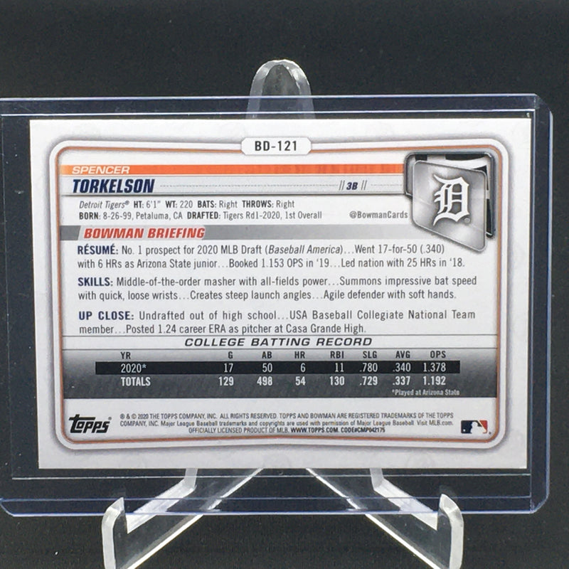 2020 TOPPS BOWMAN - 1ST BOWMAN - S. TORKELSON -