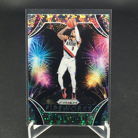 2019 PANINI PRIZM - SILVER DISCO PRIZM - FIREWORKS - D. LILLARD - #11