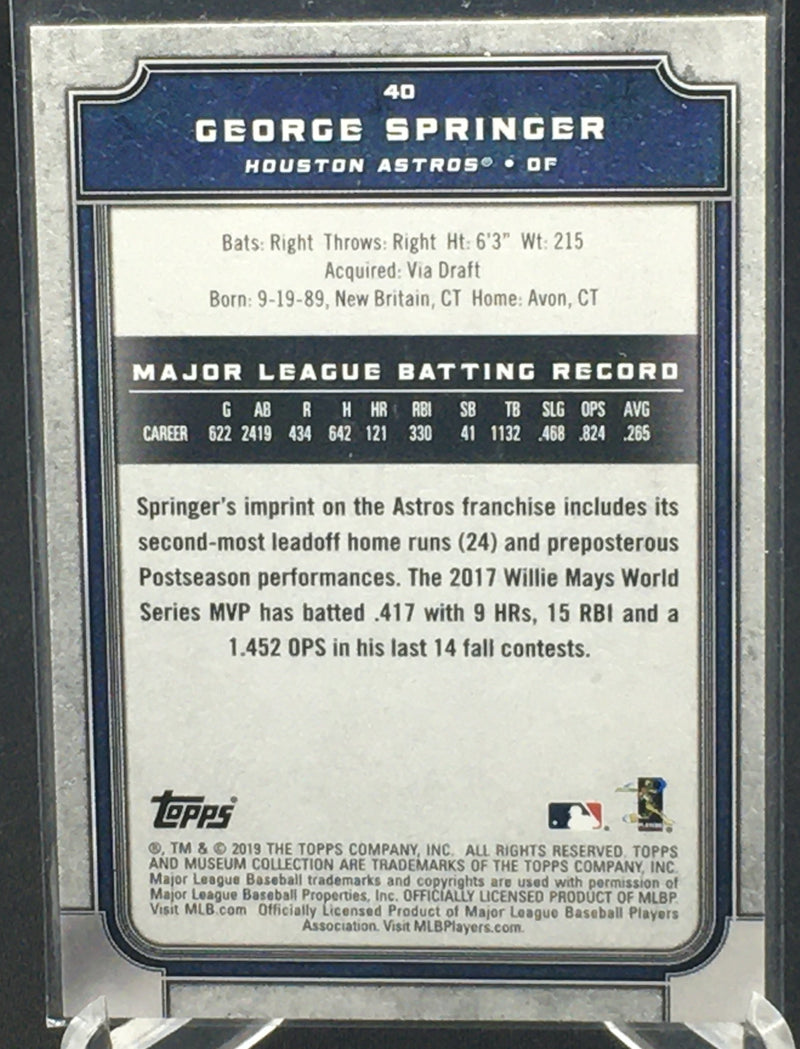 2019 TOPPS MUSEUM COLLECTION - G. SPRINGER -