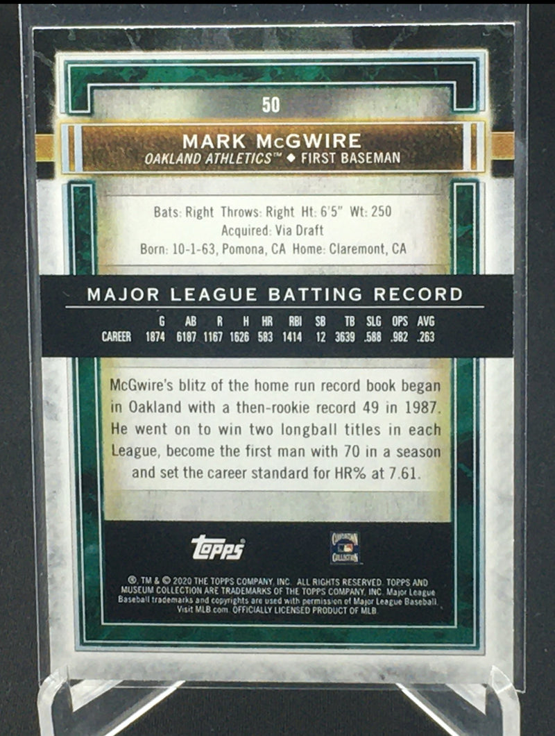 2020 TOPPS MUSEUM COLLECTION - M. MCGWIRE -