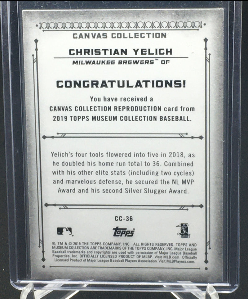 2019 TOPPS MUSEUM COLLECTION - CANVAS COLLECTION - C. YELICH -