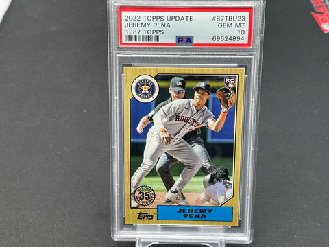2022 TOPPS UPDATE - 1987 TOPPS - J. PENA - #87TBU23 - PSA 10 - RC