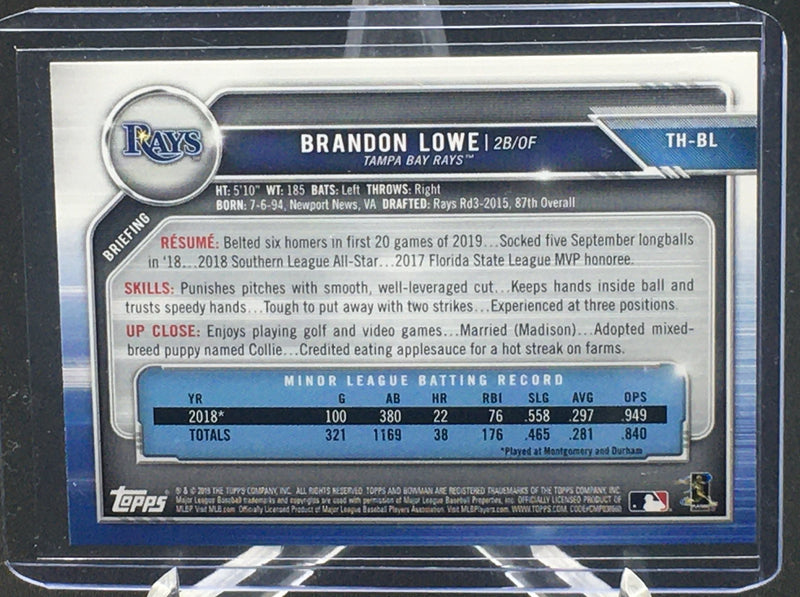 2019 TOPPS BOWMAN - HOLIDAY - B. LOWE -