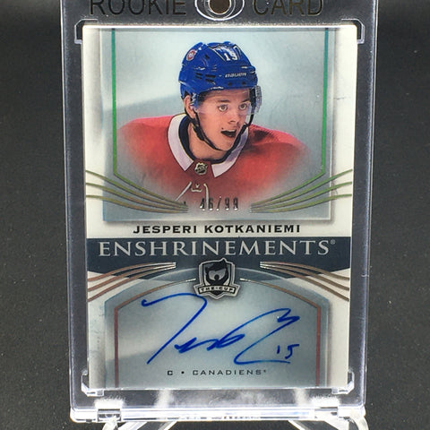 2018 UPPER DECK THE CUP - ENSHRINEMENTS - J. KOTKANIEMI - #E-JK - #'D/99 - AUTOGRAPH - RC